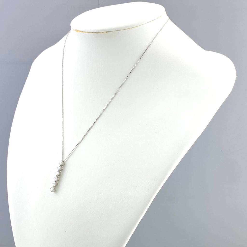 メレダイヤ デザインネックレス プラチナ ペンダント ネックレス Pt900 K14 ダイヤモンド レディース 【中古】nbjwl