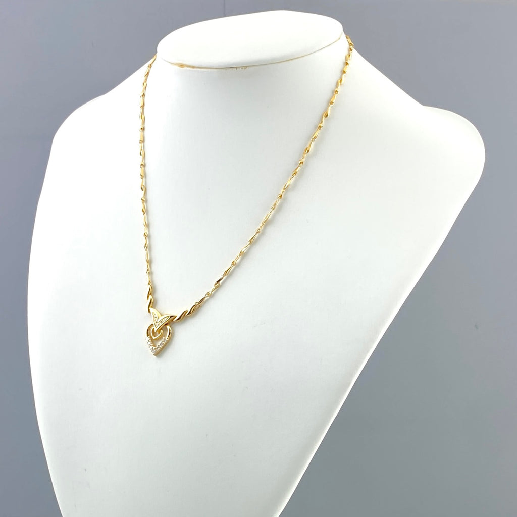 メレダイヤ デザインネックレス YG イエローゴールド ペンダント ネックレス K18 ダイヤモンド レディース 【中古】nbjwl