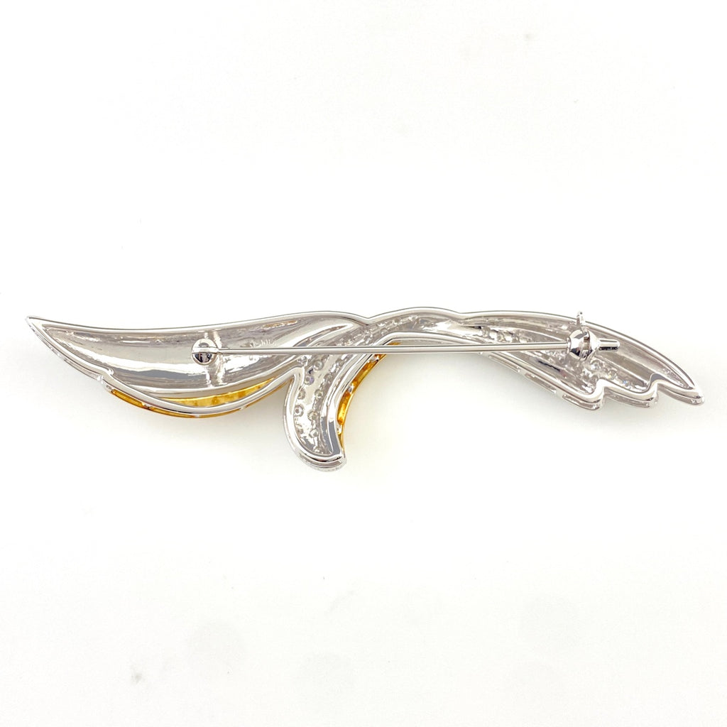 ミキモト メレダイヤ デザインブローチ YG イエローゴールド ブローチ K18 ダイヤモンド レディース 【中古】brjwl