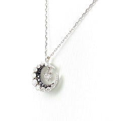 メレダイヤ デザインネックレス WG ホワイトゴールド ペンダント ブラックダイヤ ネックレス K18 WG ダイヤモンド レディース 【中古】nbjwl