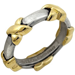 ティファニー クロスステッチ リング シグネチャー コンビ 指輪 K18 リング 10号 シルバー925 750 シルバー ゴールド レディース ブランドアクセサリー 【中古】bracc