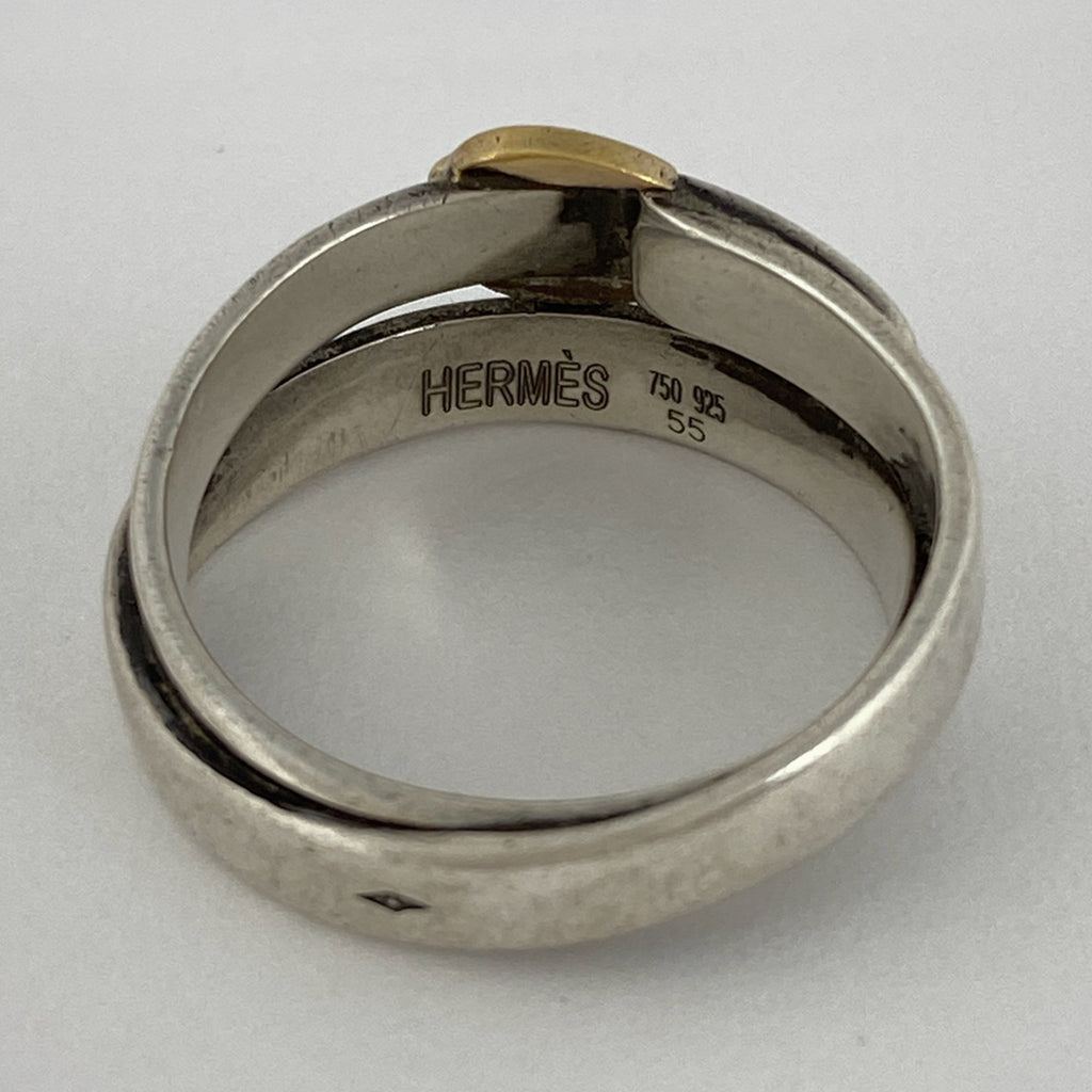 エルメス サンチュール リング 指輪 ベルトモチーフ K18 リング 13号 シルバー925 750 シルバー レディース 【中古】bracc