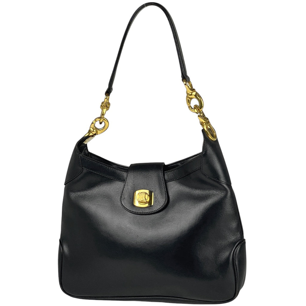 セリーヌ ブラゾン ショルダーバッグ ワンショルダー ターンロック ショルダーバッグ レザー ブラック レディース 【中古】brbag