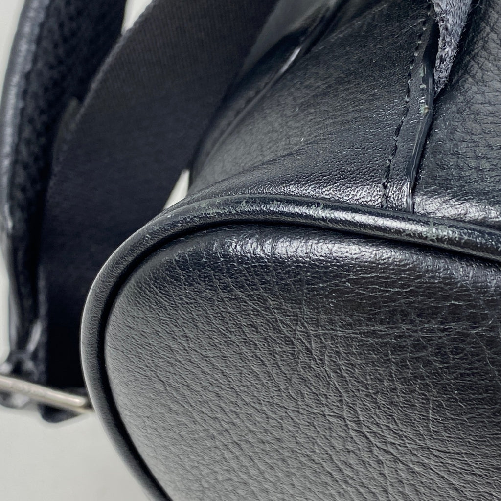 コーチ ロゴ リュックサック バックパック デイパック リュック レザー ブラック F23202 メンズ 【中古】brbag