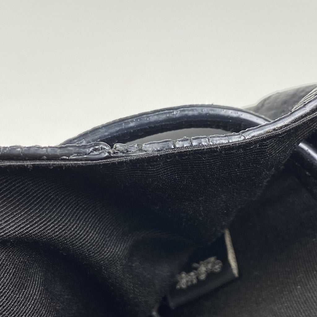 コーチ ロゴ リュックサック バックパック デイパック リュック レザー ブラック F23202 メンズ 【中古】brbag