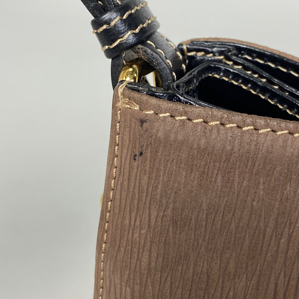 ロエベ ベラスケス ショルダーバッグ ロゴ ショルダーバッグ レザー ブラウン ブラック レディース 【中古】brbag