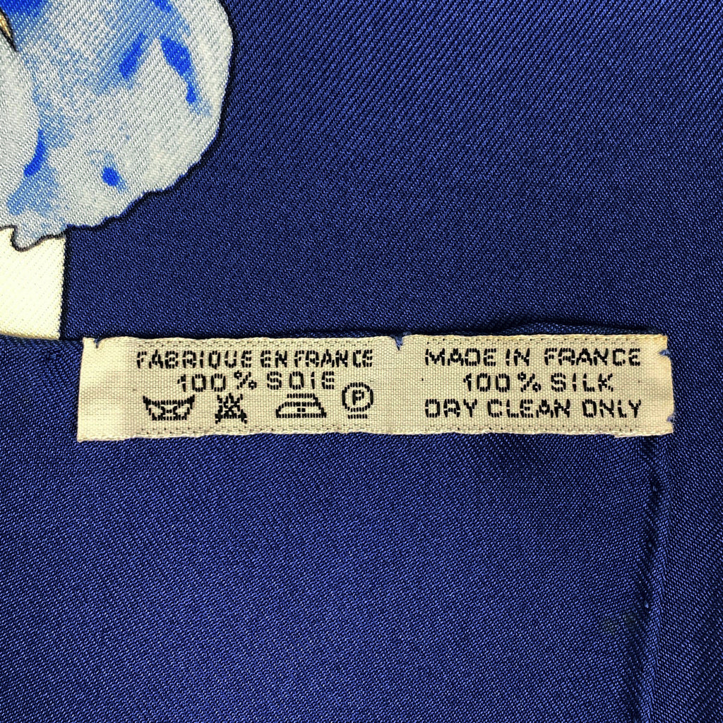 エルメス カレ90 TURBANS DES REINES 王女のターバン スカーフ シルク ブルー マルチカラー レディース 【中古】brbag