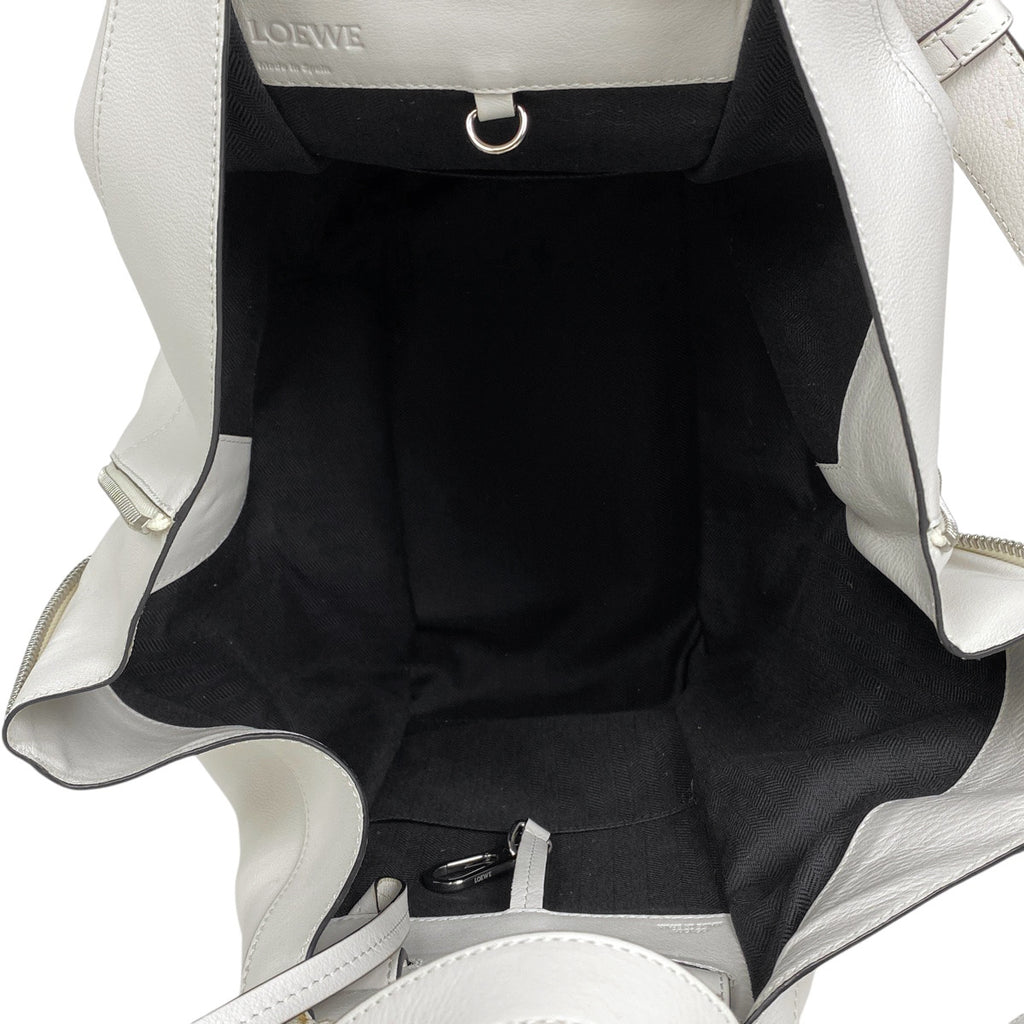 ロエベ ハンモック バッグ ミディアム アナグラム 2WAY ショルダーバッグ ショルダーバッグ レザー ホワイト レディース 【中古】brbag