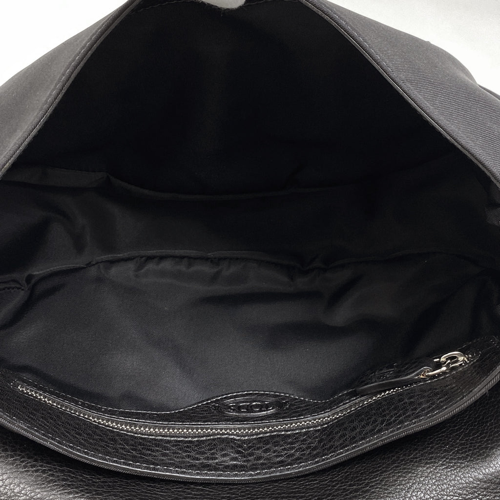 トッズ ロゴプレート ショルダーバッグ ワンショルダー ショルダーバッグ ナイロン ブラック レディース 【中古】brbag