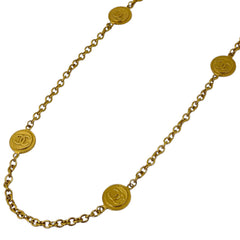 シャネル ココマーク チェーン ネックレス ロング 2連 コイン ネックレス GP ゴールド レディース 【中古】brbag