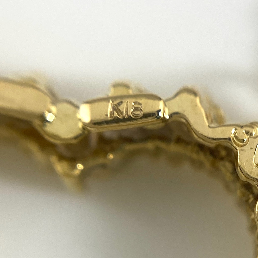 ハートモチーフ デザインネックレス YG イエローゴールド ペンダント メレダイヤ ネックレス K18 ダイヤモンド レディース 【中古】nbjwl
