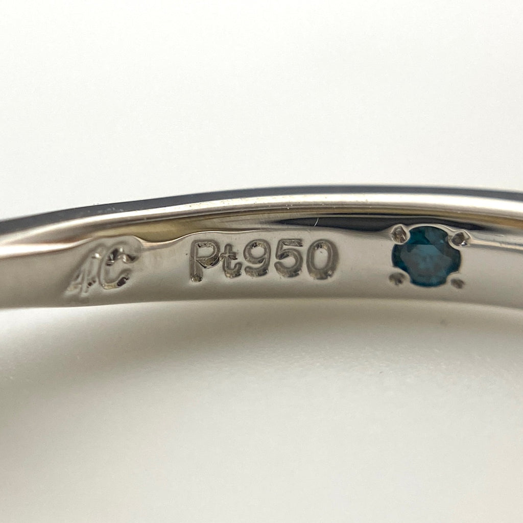 ヨンドシー ダイヤモンド デザインリング プラチナ 指輪 ソリティア ソリテール リング 9号 Pt950 ダイヤモンド レディース 【中古】brjwl