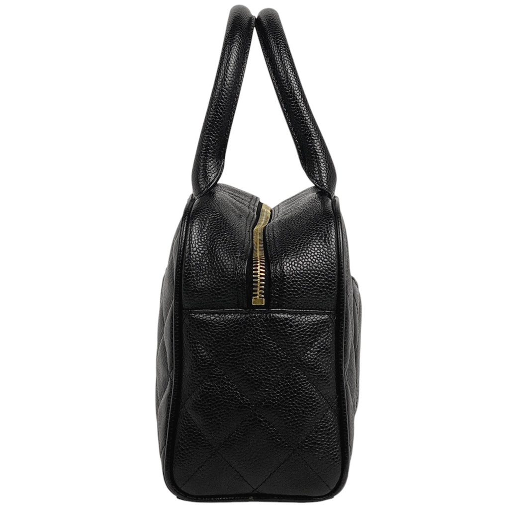 シャネル ココマーク ハンドバッグ マトラッセ ミニボストン ハンドバッグ キャビアスキン ブラック レディース 【中古】brbag
