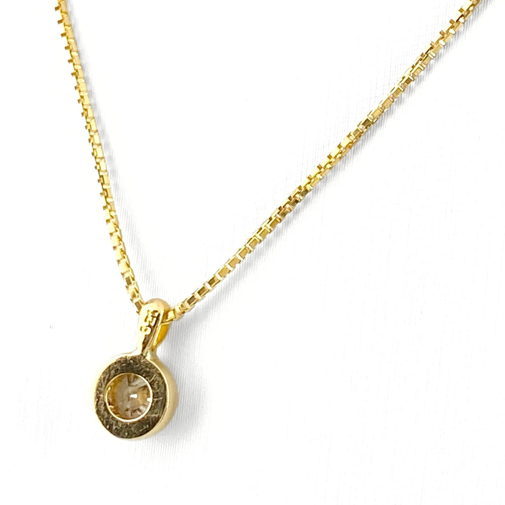 ダイヤモンド デザインネックレス YG イエローゴールド ペンダント ネックレス K18 ダイヤモンド レディース 【中古】nbjwl