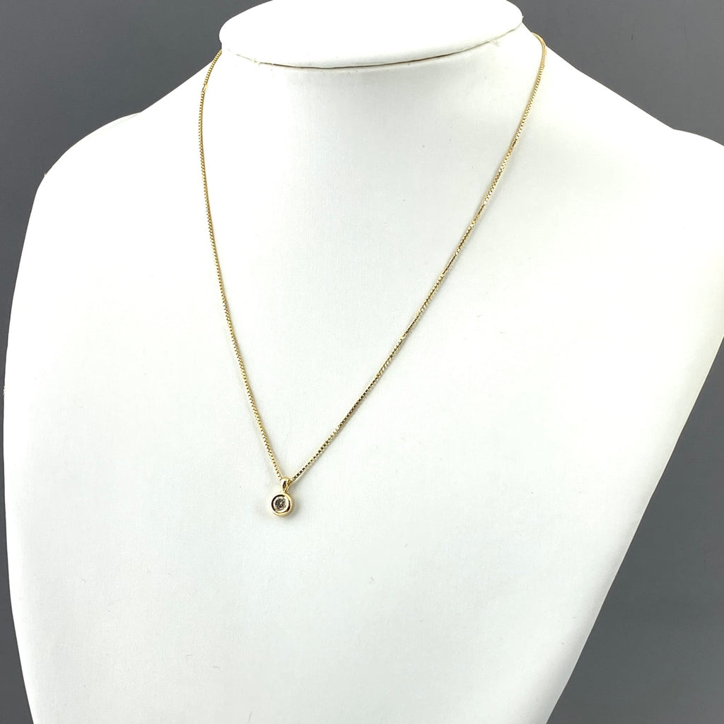 ダイヤモンド デザインネックレス YG イエローゴールド ペンダント ネックレス K18 ダイヤモンド レディース 【中古】nbjwl