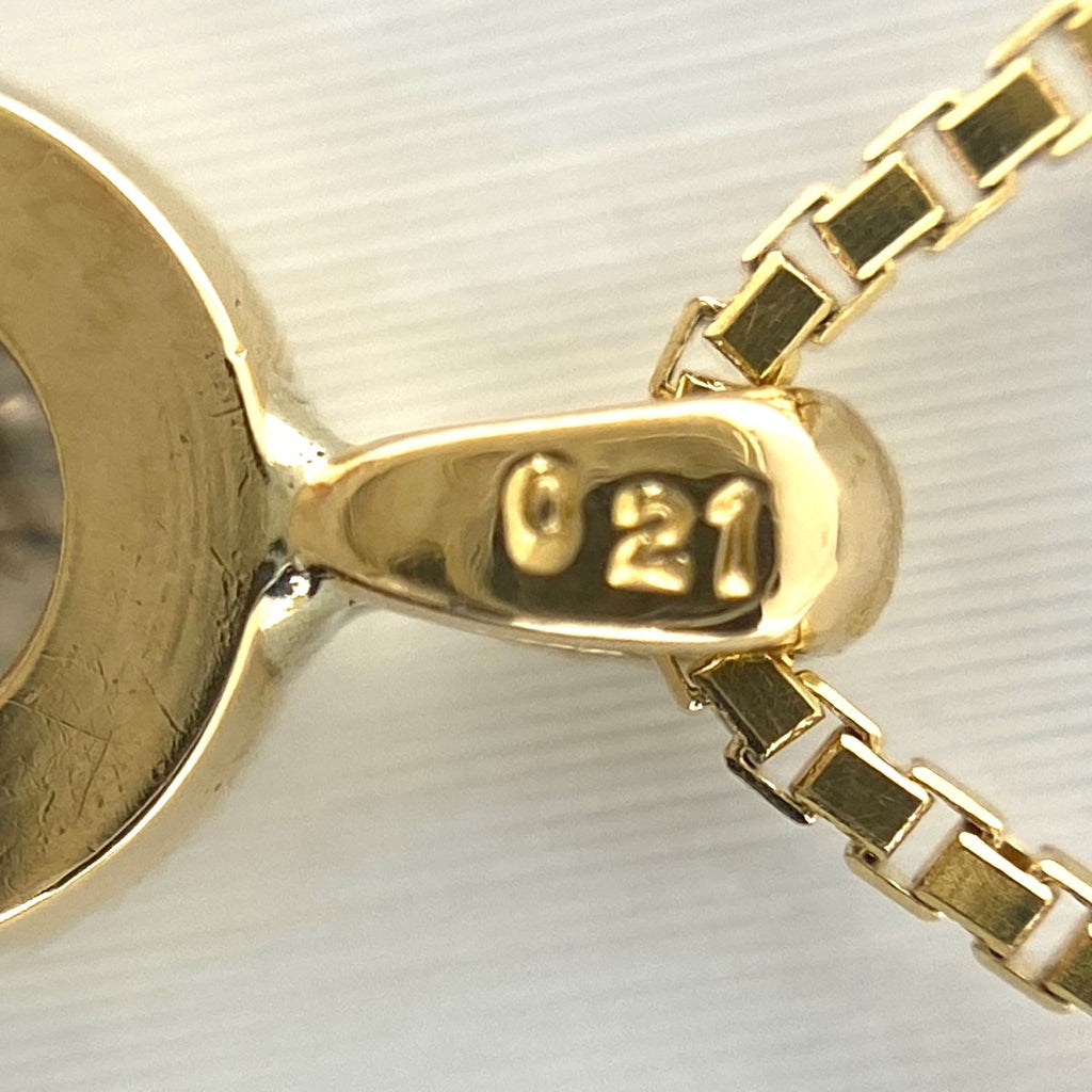 ダイヤモンド デザインネックレス YG イエローゴールド ペンダント ネックレス K18 ダイヤモンド レディース 【中古】nbjwl