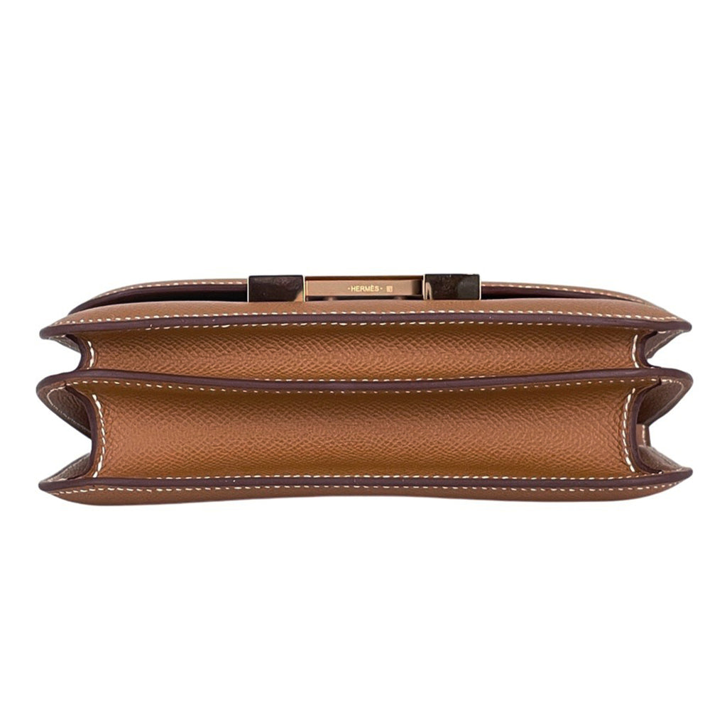 エルメス コンスタンス 18 ミニ 3 ミロワール ショルダーバッグ ヴォーエプソン ゴールド K レディース 【中古】brbag