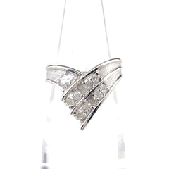 メレダイヤ デザインリング プラチナ 指輪 リング 5号 Pt900 ダイヤモンド レディース 【中古】nbjwl