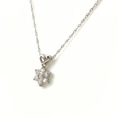 フラワーモチーフ デザインネックレス プラチナ メレダイヤ 花 ネックレス Pt850 ダイヤモンド レディース 【中古】nbjwl