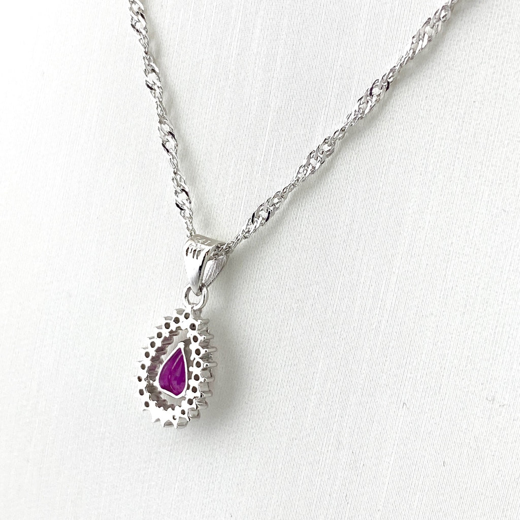 ルビー デザインネックレス プラチナ ペンダント メレダイヤ ネックレス Pt900 Pt850 ルビー レディース 【中古】nbjwl