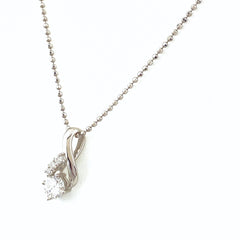 ダイヤモンド デザインネックレス プラチナ ペンダント メレダイヤ ネックレス Pt900 Pt850 ダイヤモンド レディース 【中古】nbjwl