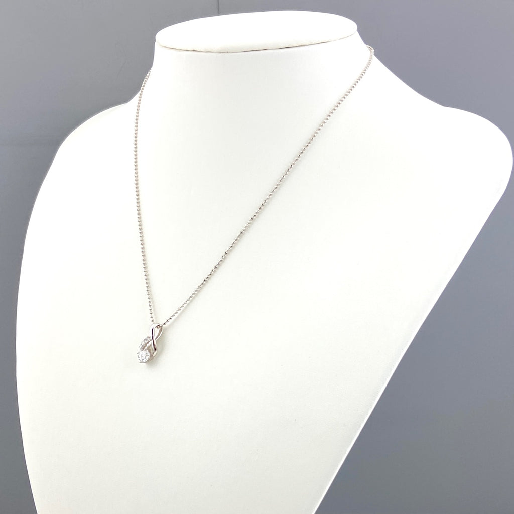 ダイヤモンド デザインネックレス プラチナ ペンダント メレダイヤ ネックレス Pt900 Pt850 ダイヤモンド レディース 【中古】nbjwl