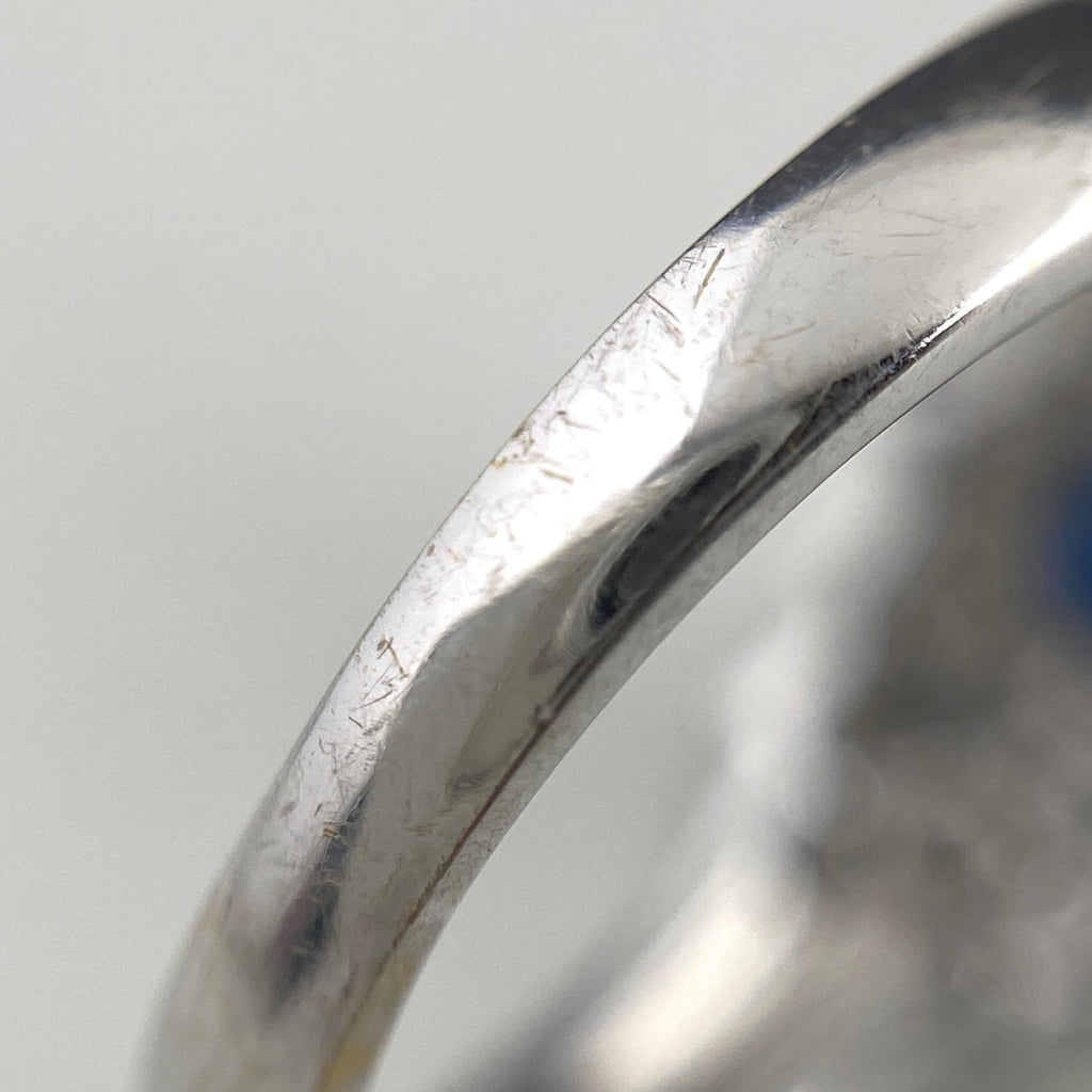 サファイア デザインリング 指輪 メレダイヤ リング 9号 K18 サファイア ダイヤモンド レディース 【中古】nbjwl