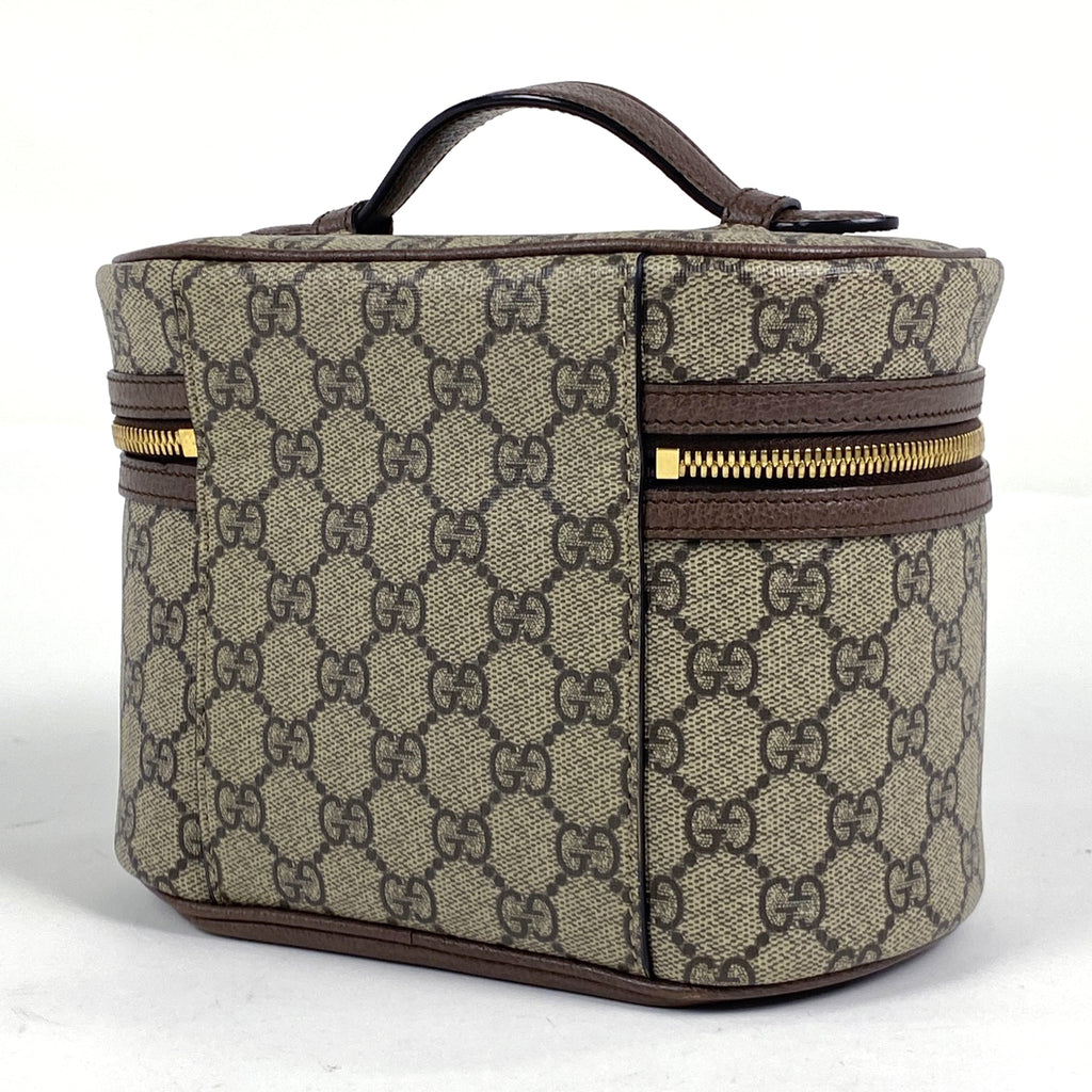グッチ オフィディア バニティ バッグ GGスプリーム コスメティックケース GG柄 シェリーライン 化粧ポーチ コーティングキャンバス ブラウン 611001 レディース 【中古】brbag