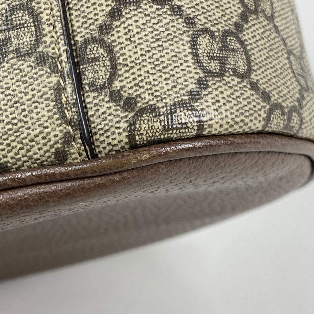 グッチ オフィディア バニティ バッグ GGスプリーム コスメティックケース GG柄 シェリーライン 化粧ポーチ コーティングキャンバス ブラウン 611001 レディース 【中古】brbag