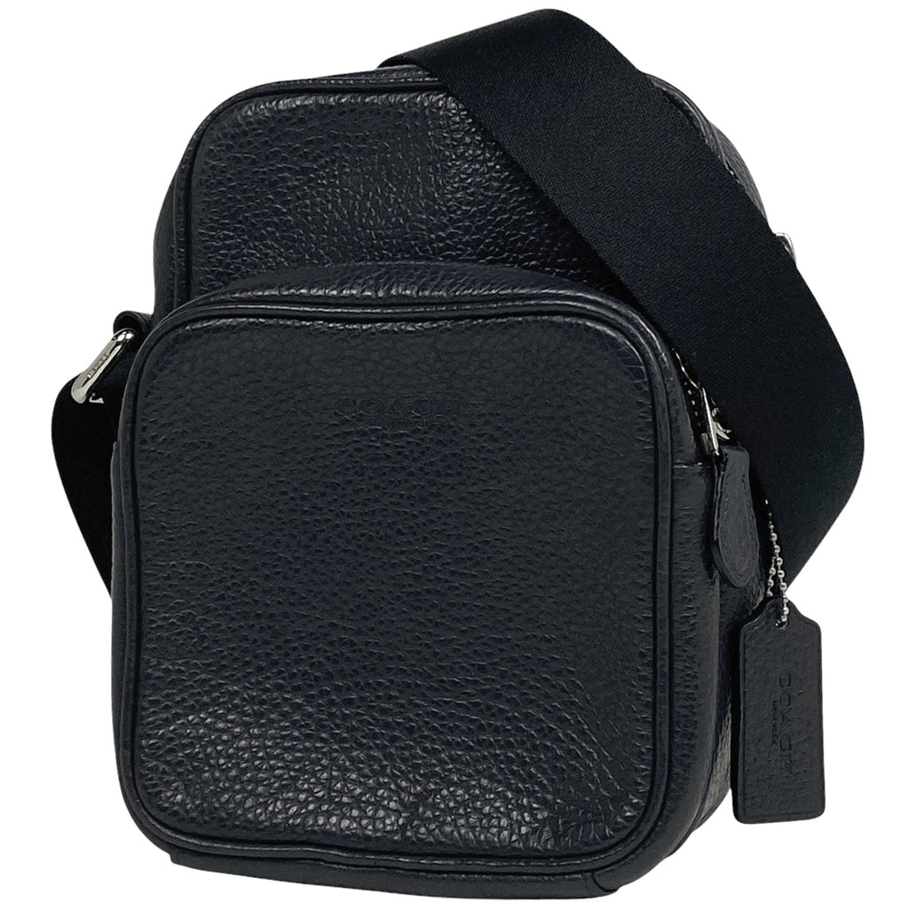 コーチ ロゴ ショルダーバッグ 斜め掛け ショルダーバッグ レザー ダークネイビー F72363 メンズ 【中古】brbag