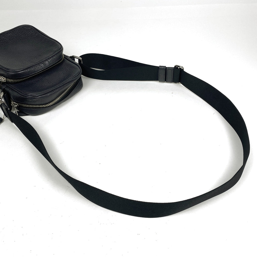 コーチ ロゴ ショルダーバッグ 斜め掛け ショルダーバッグ レザー ダークネイビー F72363 メンズ 【中古】brbag