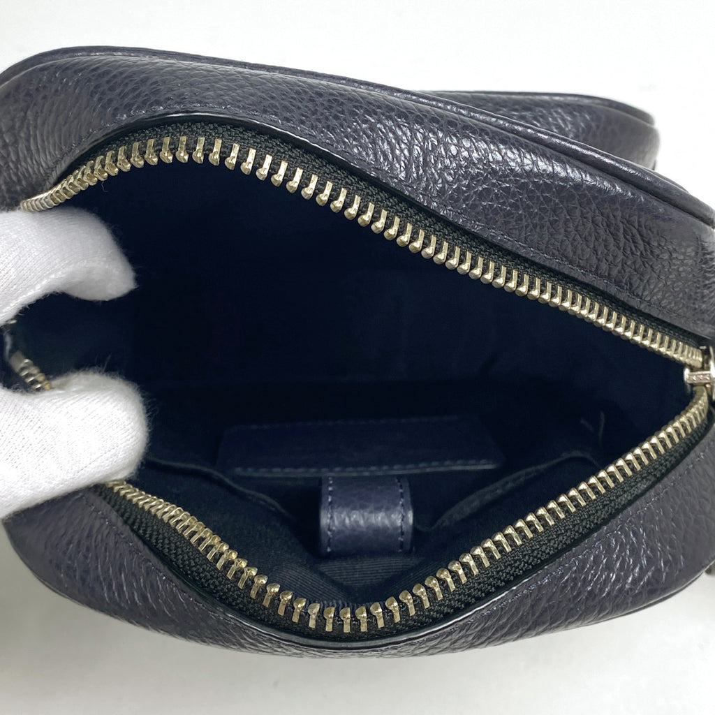 コーチ ロゴ ショルダーバッグ 斜め掛け ショルダーバッグ レザー ダークネイビー F72363 メンズ 【中古】brbag
