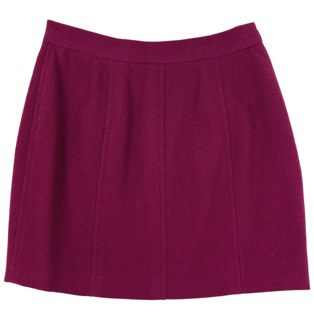 シャネル ココマークボタン セットアップ ミニスカート ノーカラー セットアップ スカートスーツ ウール ナイロン パープル レディース 【中古】brapp