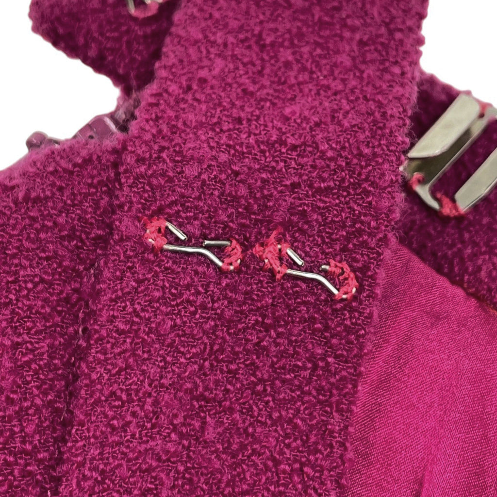 シャネル ココマークボタン セットアップ ミニスカート ノーカラー セットアップ スカートスーツ ウール ナイロン パープル レディース 【中古】brapp