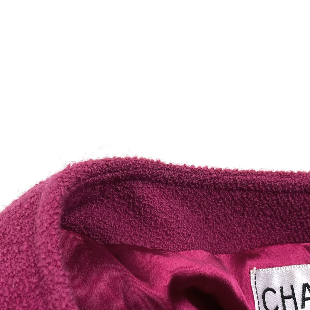 シャネル ココマークボタン セットアップ ミニスカート ノーカラー セットアップ スカートスーツ ウール ナイロン パープル レディース 【中古】brapp