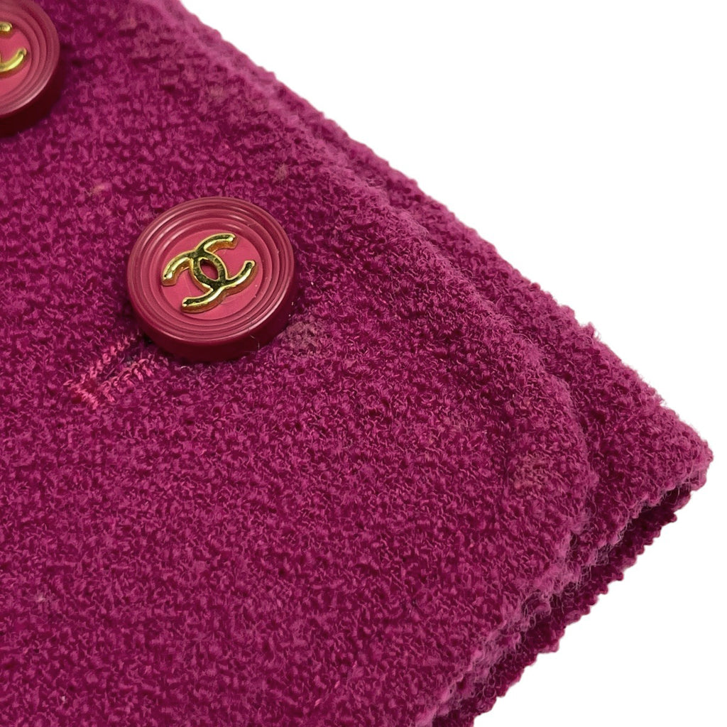 シャネル ココマークボタン セットアップ ミニスカート ノーカラー セットアップ スカートスーツ ウール ナイロン パープル レディース 【中古】brapp