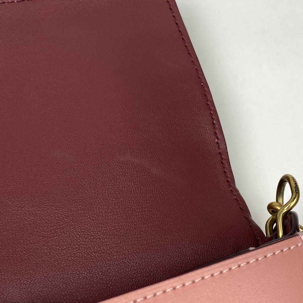 コーチ ロゴ ショルダーバッグ ディンキー ターンロック ショルダーバッグ レザー ピンク 37296 レディース 【中古】brbag
