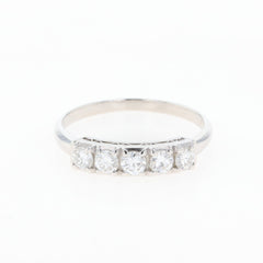 メレダイヤ デザインリング プラチナ 指輪 リング 14.5号 Pt900 ダイヤモンド 【中古】nbjwl