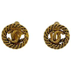 シャネル ココマーク ラウンド イヤリング CC イヤリング GP ゴールド レディース 【中古】bracc
