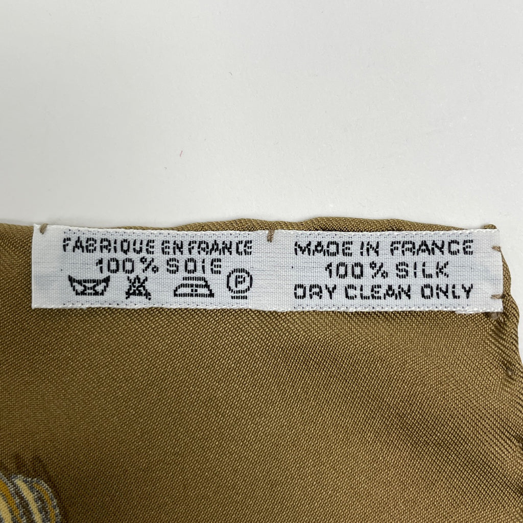 エルメス カレ 90 LES PLAISIRS DU FROID 氷上の喜び スカーフ シルク ブラウン マルチカラー レディース 【中古】brbag