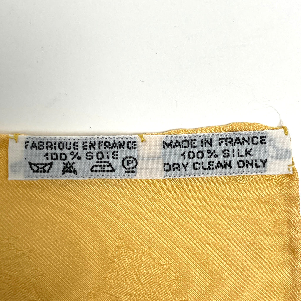 エルメス カレ 90 Plumes et Grelots 羽飾りと鈴 スカーフ シルク イエロー マルチカラー レディース 【中古】brbag