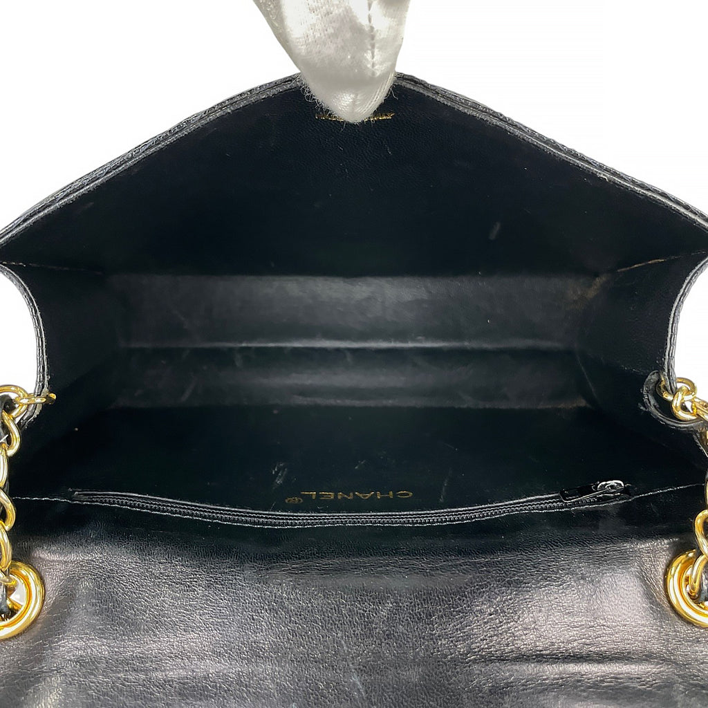 シャネル ココマーク チェーン ショルダーバッグ リザード ブラック レディース 【中古】brbag