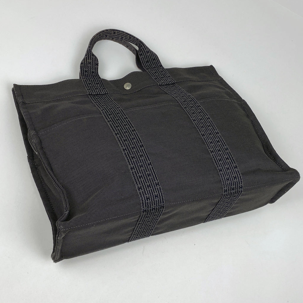 エルメス エールライン MM ハンドバッグ トートバッグ ナイロンキャンバス グレー レディース 【中古】brbag