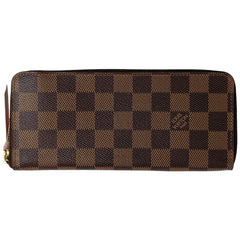 ルイ・ヴィトン ポルトフォイユ クレマンス ラウンドジップ ラウンドファスナー 長財布 ダミエ ブラウン ローズバレリーヌ N41626 レディース 【中古】brbag