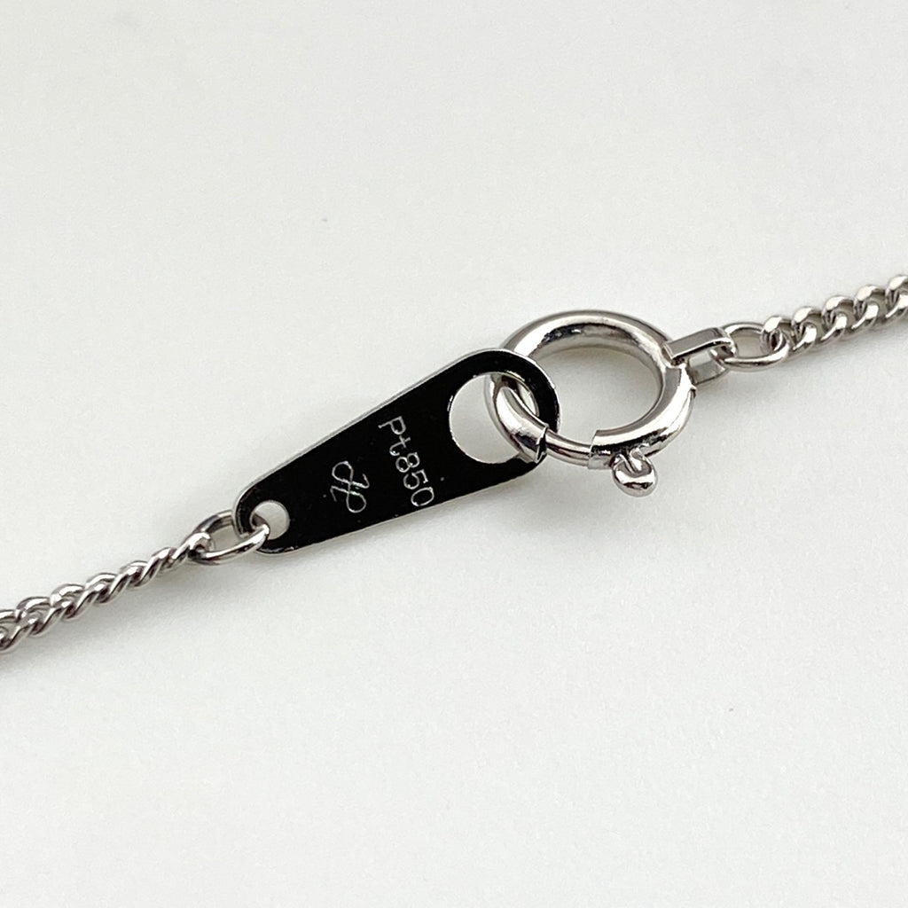 サファイア デザインネックレス プラチナ ペンダント メレダイヤ ネックレス Pt850 サファイア ダイヤモンド レディース 【中古】nbjwl