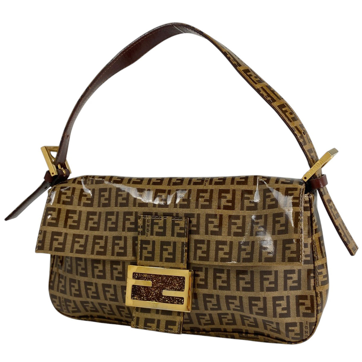 【極美品】フェンディ ズッキーノ ショルダー バッグ サコッシュ ブラウン FENDI フェンディ ズッキーノ柄 ショルダーバッグ 肩掛け ミニ