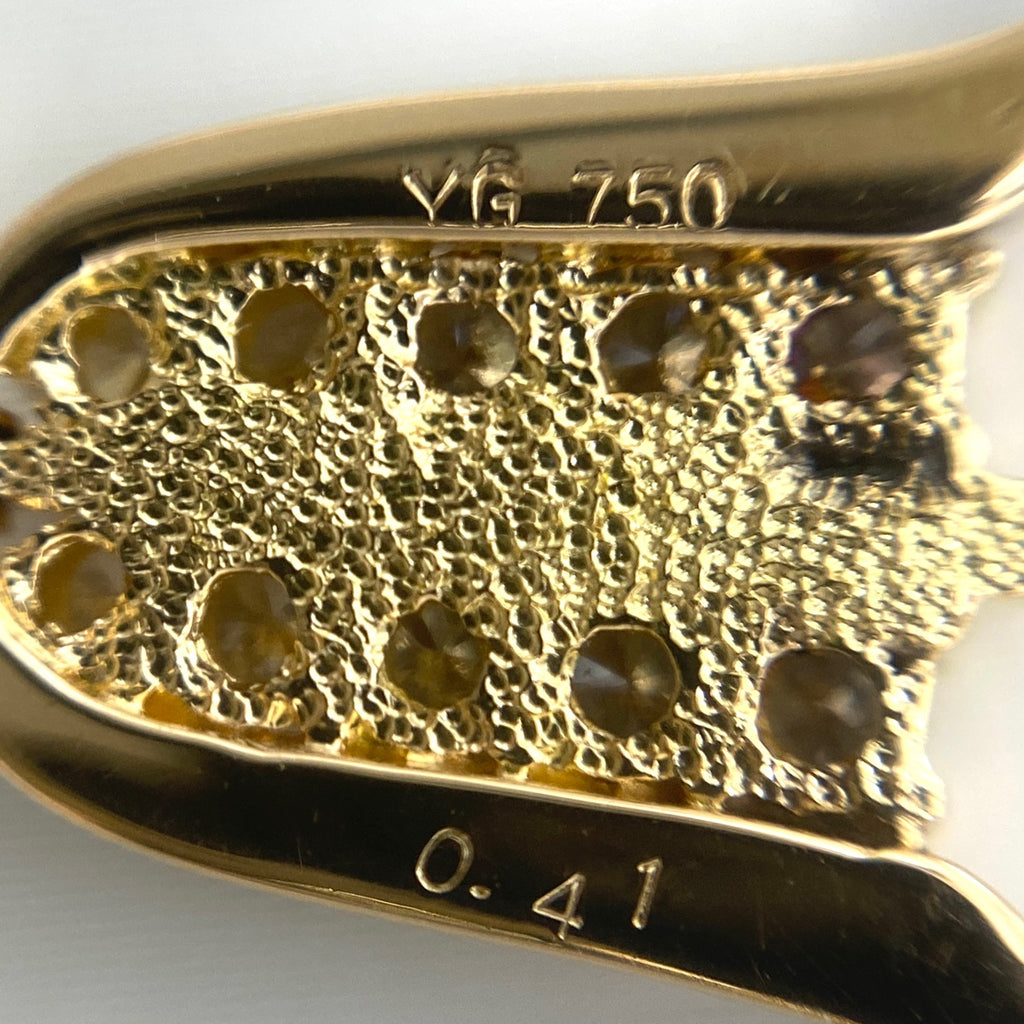 メレダイヤ デザインネックレス YG イエローゴールド ペンダント ネックレス 750 K18 ダイヤモンド レディース 【中古】nbjwl