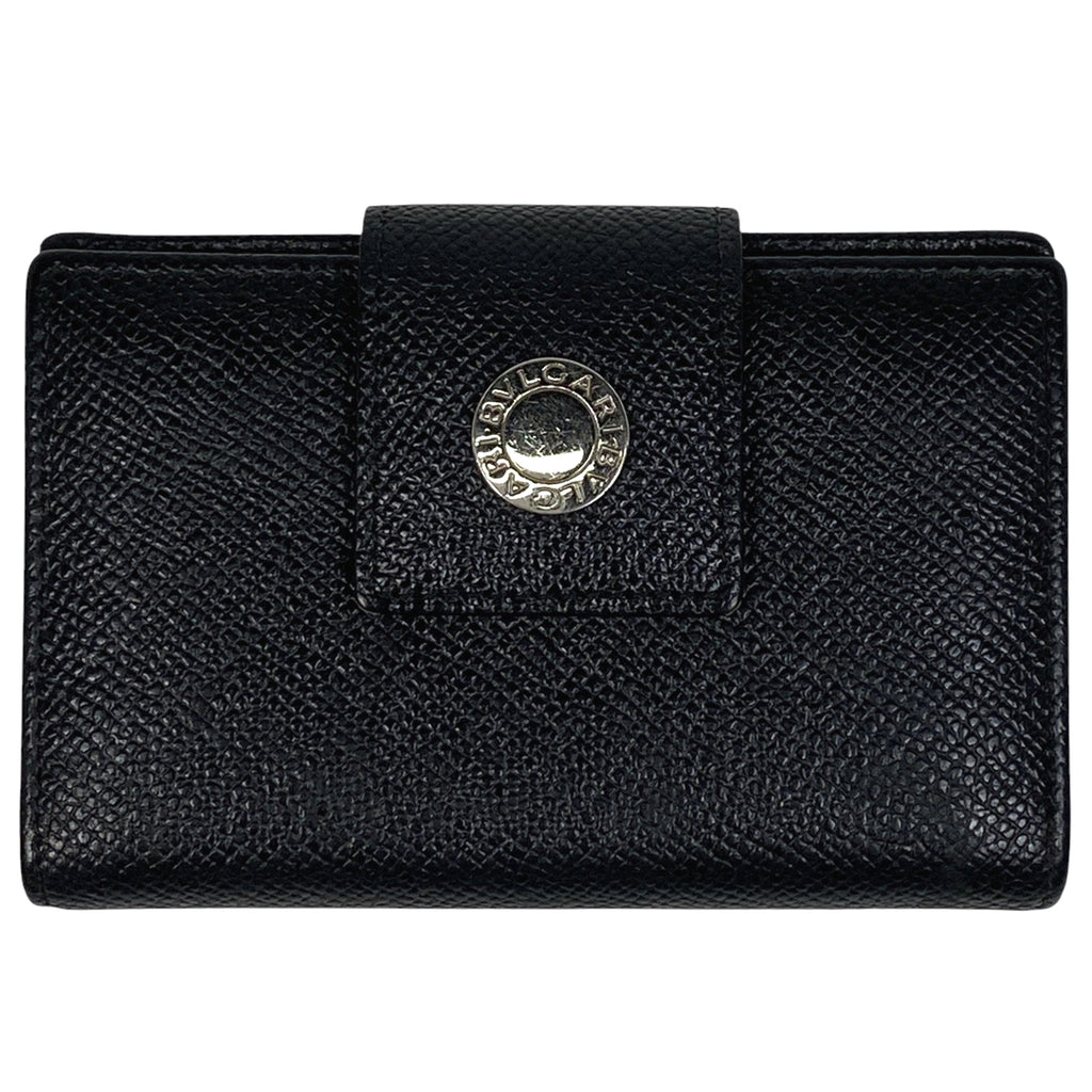 ブルガリ ロゴ カードケース 名刺入れ マルチケース カードケース レザー ブラック メンズ 【中古】brbag
