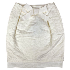 ルイ・ヴィトン ロゴ タイトスカート リボン ひざ丈 ボトムス スカート コットン ポリウレタン ホワイト レディース 【中古】brapp