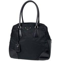 プラダ ロゴプレート ハンドバッグ 手提げ 肩掛け ハンドバッグ ナイロン ネロ(ブラック) レディース 【中古】brbag